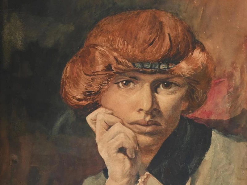 1889-Hilda Anne Carline - Autoritratto con capelli rossi